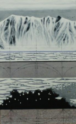Ice Map - Canoe Behind the Trees (oils, 41 x 63 cm) £375