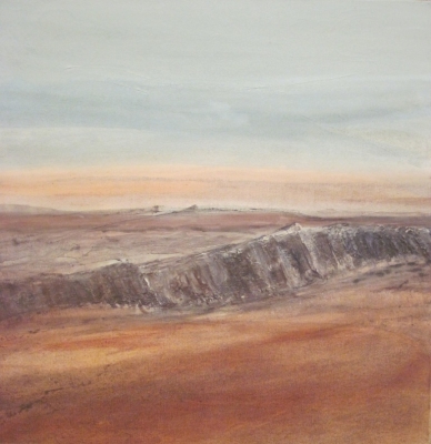 Devonshire Redsand (earth pigment & acrylic 50 x 50cm unframed) SOLD by 