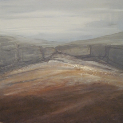 Dartmoor II (earth pigment & oil 90 x 90cm unframed) SOLD