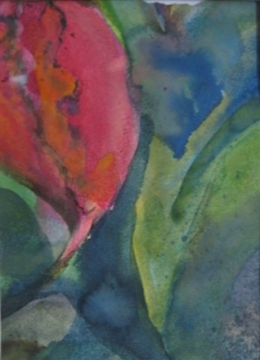 Parrot Tulip Study III (inks & van dyck crystals 27 x 31 cm) £75.00 by 