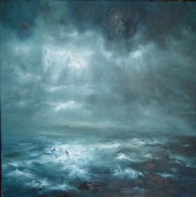 Dark Skies (oil on canvas 66 x 66cm) £730 plus p&p by 