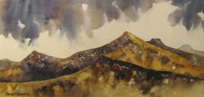 The Beacons Panarama  (textured watercolour on watercolour paper framed 92 x 58) £630 plus delivery by 