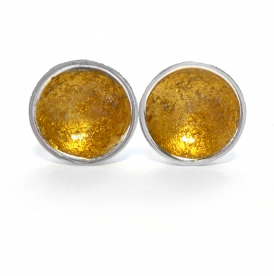 Supernova Stud Earings (large, domed silver cups lined with real 22ct gold leaf)  £38 plus delivery