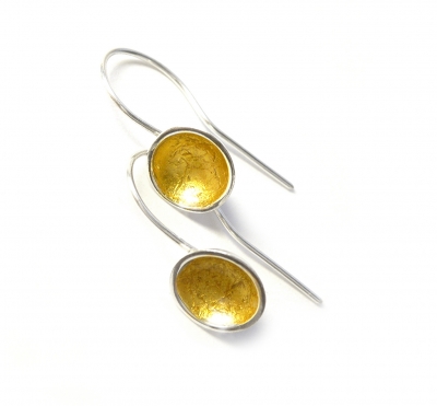 Supernova Stud Earings (large, domed silver cups lined with real 22ct gold leaf)  £38 plus delivery by 