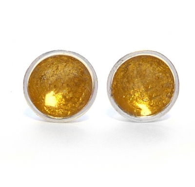 Supernova Stud Earings (medium, domed silver cups lined with real 22ct gold leaf) £36 plus delivery by 