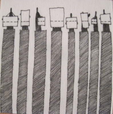 Line-Out (ink on fibre 12 x12cm) £25 plus delivery by 