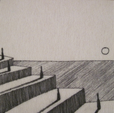 The Steps (ink on fibre 12 x 12cm) £25 plus delivery