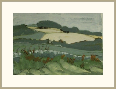 Tarvit Hill (gouache on card framed 60 x 50cm) £340 plus delivery by 