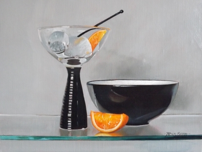 Cocktails! (oil on linen panel framed 10 x 12inches) £900 plus delivery by 