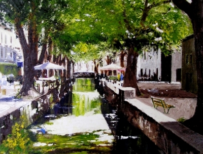 French Canal  (oil on canvas framed 67 x 82cm) £1200 plus delivery