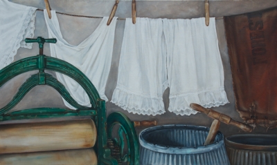 In The Wash House (oil on linen framed) £840 plus delivery by 