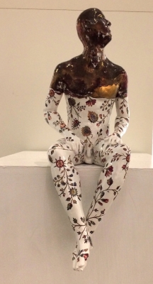 Sitting Male Nude (original ceramic approximatly 25cm from shelf) £350 plus by 