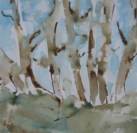Group of Trees £65.00 (van dyck crystals, w/c & ink 27 x 27cm unframed)