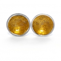 Supernova Stud Earings (large, domed silver cups lined with real 22ct gold leaf)  £38 plus delivery