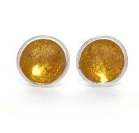 Supernova Stud Earings (medium, domed silver cups lined with real 22ct gold leaf) £36 plus delivery