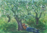 Now as I was young and easy under the apple boughs, happy as the grass was green (acrylic 71 x 51cm 28 x 20 inches framed) £495