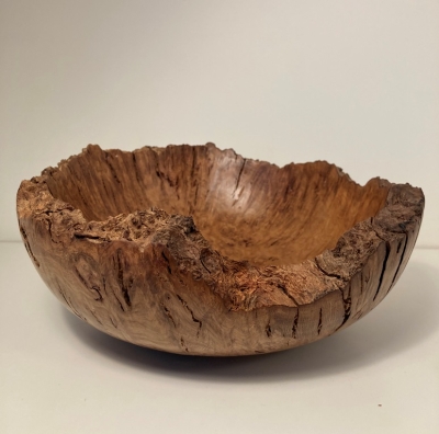 Brown Oak bowl (natural edged) by Keith Fenton