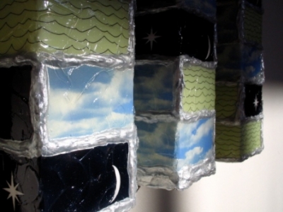Sedo Mare, Tempestuosus Mare, Dies divum, Nox Noctis Divum (wood, paper, plaster,acrylic paint & acrylic gel  88 x 33 x 8cm) SOLD