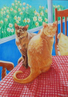 Cats (oil on canvas 54 x 74cm framed ) £425 plus delivery