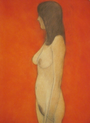 Emma standing (conte & pastel) 