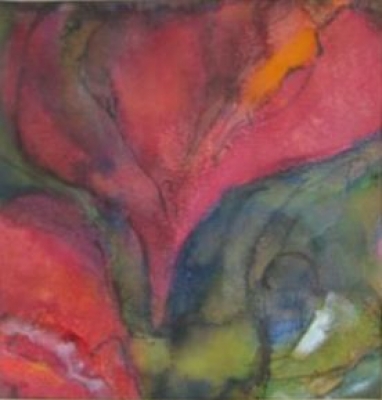 Parrot Tulip Study II (inks & van dyck crystals 27 x 31 cm) £75.00 by 
