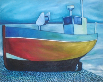 Winter Boat (oil on canvas 58 x 46cm) 