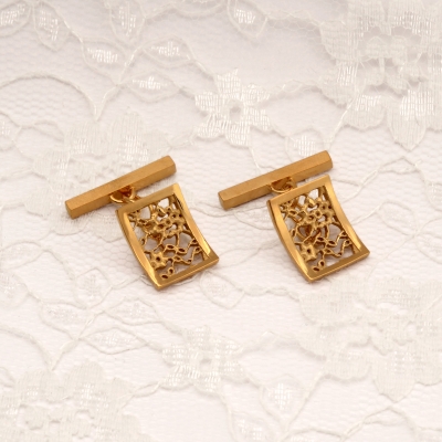 Gold Plated Silver Rectanguar Cufflinks NSO8R £106