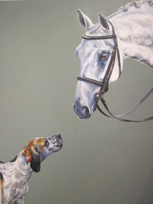 The Meet (acryylic on canvas 120 x 150cm unframed) £1100 plus p&p 2 by 