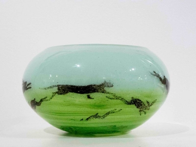 Hares - Large Bowl 2 (Hand Blown Glass) £188