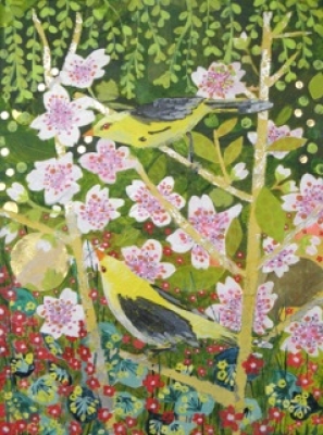 Blossom Birds (watercolour on paper 26cm x 33cm framed) £295 plus delivery