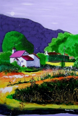 House at Hollybush  (acrylics framed 60 x 50cm) £320 plus delivery