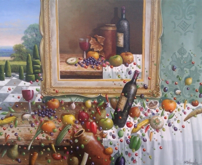 Chris Howells, Still Life with Falling Fruit  