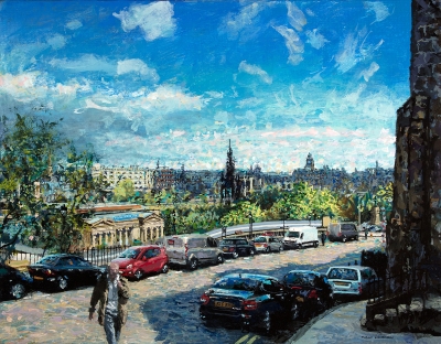 Edinburgh Skyline From Mound Place  by Michael Brazier 