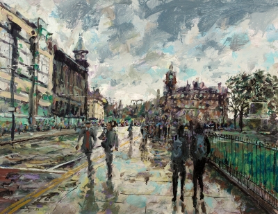 Rain, Princes St Edinburgh by Michael Brazier 
