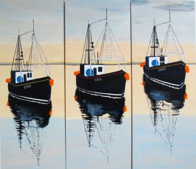 Three Boats -Tryptic