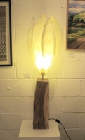 Medium Crocus Lamp  (tall oak base, crocus kozo shade) £240 plus delivery