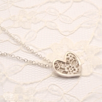 Silver Lace Heart Pendant  NS03H £72