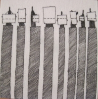 Line-Out (ink on fibre 12 x12cm) £25 plus delivery