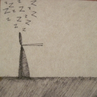 Sleep Walker (ink on fibre 12 x 12 cm) £25 plus delivery