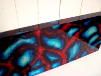 Blue and Red 3D Wall Block (close up)