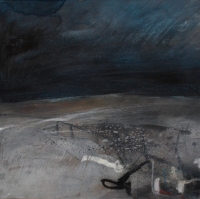 Nightfall at Lussas (oil and mixed media on board, 27x27cm ) £660 plus delivery