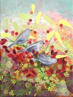Berry Birds (watercolour on paper 26cm x 33cm framed) £295 plus delivery