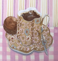 Coffe Macaroon (watercolour on paper 32cm x 32cm framed) £195 plus delivery