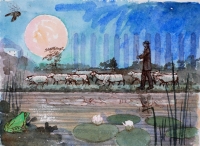 Dusk ( L'heure du berger) (water colour framed 27x37cm) £495 plus delivery